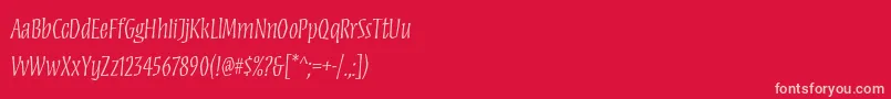 MezzstdLight Font – Pink Fonts on Red Background