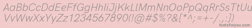 HkgroteskLightlegacyitalic-Schriftart – Graue Schriften auf rosa Hintergrund