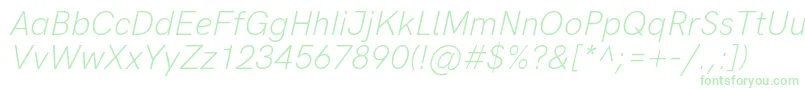 Czcionka HkgroteskLightlegacyitalic – zielone czcionki