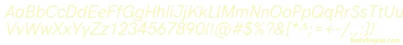 HkgroteskLightlegacyitalic-Schriftart – Gelbe Schriften