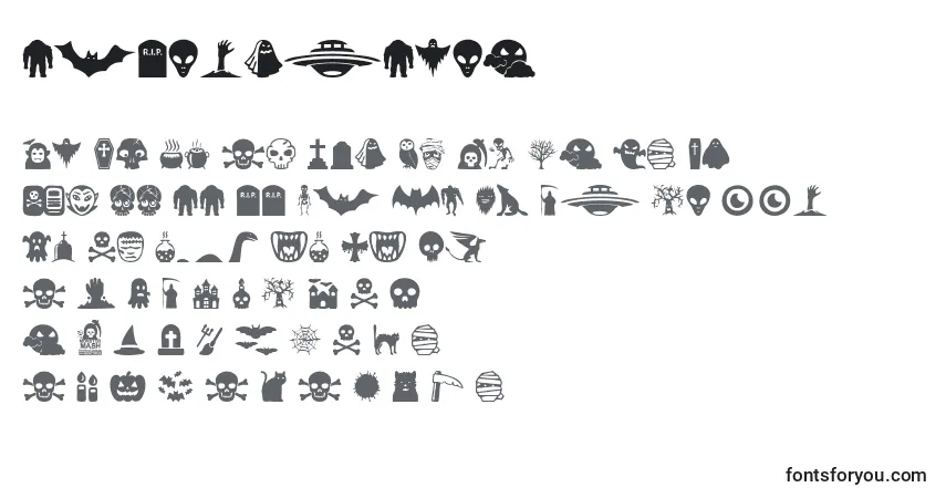 Schriftart Monstermash – Alphabet, Zahlen, spezielle Symbole