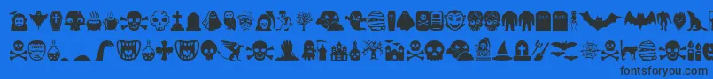 Monstermash Font – Black Fonts on Blue Background