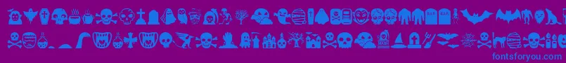 Monstermash Font – Blue Fonts on Purple Background