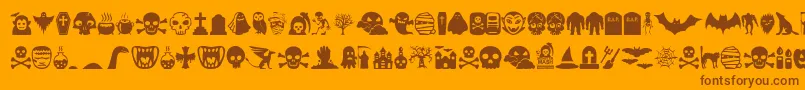 Monstermash Font – Brown Fonts on Orange Background
