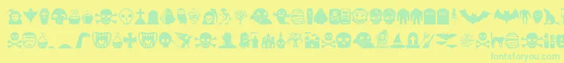 Fonte Monstermash – fontes verdes em um fundo amarelo