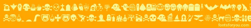 Monstermash-fontti – keltaiset fontit oranssilla taustalla