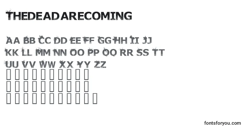 Шрифт Thedeadarecoming – алфавит, цифры, специальные символы