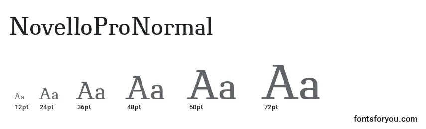 Размеры шрифта NovelloProNormal