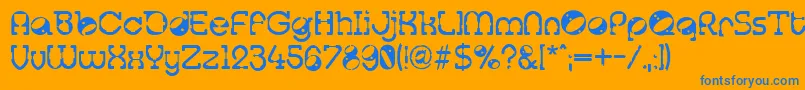 Tralfamadore Font – Blue Fonts on Orange Background