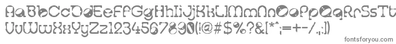 フォントTralfamadore – 白い背景に灰色の文字