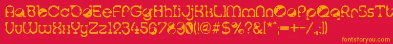 Tralfamadore Font – Orange Fonts on Red Background