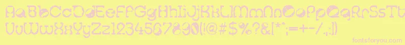 Tralfamadore Font – Pink Fonts on Yellow Background