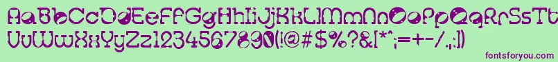 Tralfamadore Font – Purple Fonts on Green Background