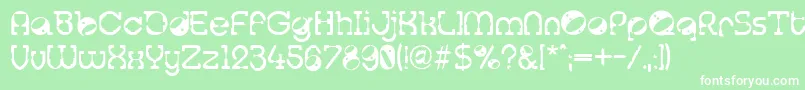 Tralfamadore Font – White Fonts on Green Background