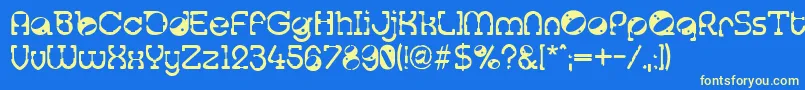 Tralfamadore Font – Yellow Fonts on Blue Background