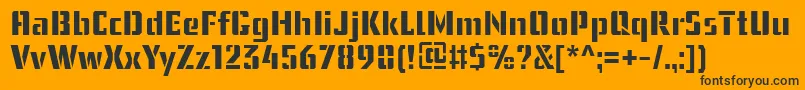 UssrStencilWebfont-fontti – mustat fontit oranssilla taustalla
