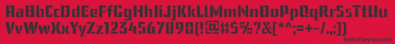 UssrStencilWebfont Font – Black Fonts on Red Background