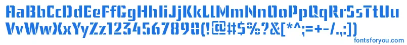 Czcionka UssrStencilWebfont – niebieskie czcionki