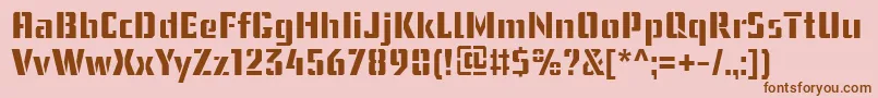 UssrStencilWebfont Font – Brown Fonts on Pink Background