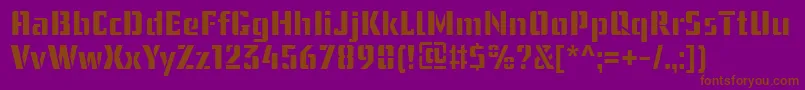 UssrStencilWebfont-fontti – ruskeat fontit violetilla taustalla