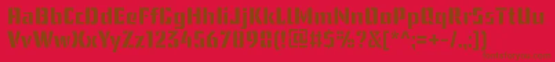 フォントUssrStencilWebfont – 赤い背景に茶色の文字