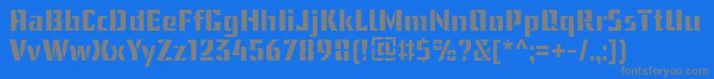 フォントUssrStencilWebfont – 青い背景に灰色の文字