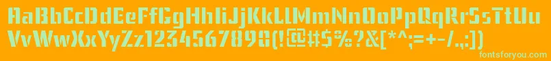 UssrStencilWebfont-fontti – vihreät fontit oranssilla taustalla