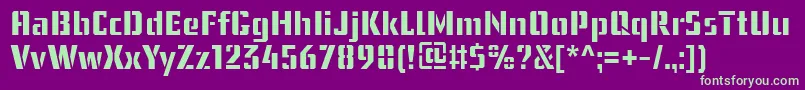 UssrStencilWebfont Font – Green Fonts on Purple Background
