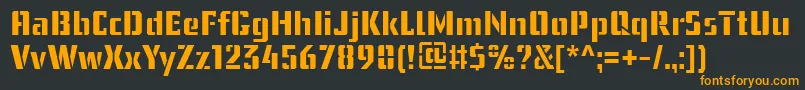 UssrStencilWebfont Font – Orange Fonts on Black Background