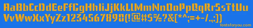 Шрифт UssrStencilWebfont – оранжевые шрифты на синем фоне