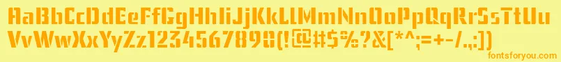 UssrStencilWebfont-fontti – oranssit fontit keltaisella taustalla