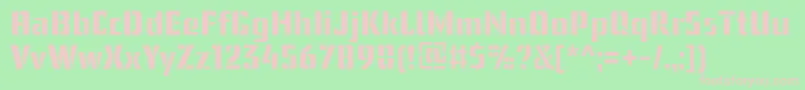 フォントUssrStencilWebfont – 緑の背景にピンクのフォント