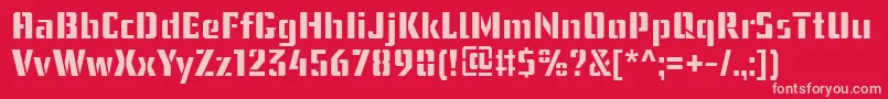 UssrStencilWebfont Font – Pink Fonts on Red Background