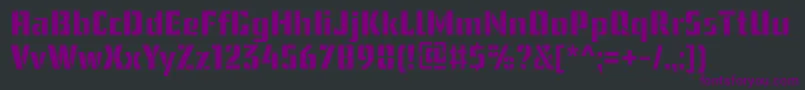 Шрифт UssrStencilWebfont – фиолетовые шрифты на чёрном фоне