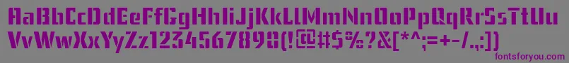 UssrStencilWebfont-fontti – violetit fontit harmaalla taustalla