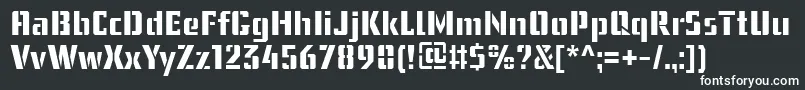 UssrStencilWebfont Font – White Fonts on Black Background