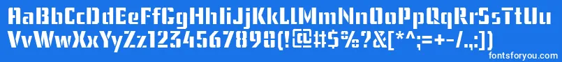 UssrStencilWebfont Font – White Fonts on Blue Background