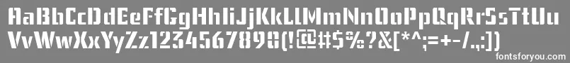 UssrStencilWebfont-fontti – valkoiset fontit harmaalla taustalla