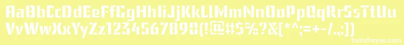 フォントUssrStencilWebfont – 黄色い背景に白い文字