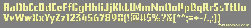 UssrStencilWebfont Font – Yellow Fonts on Gray Background