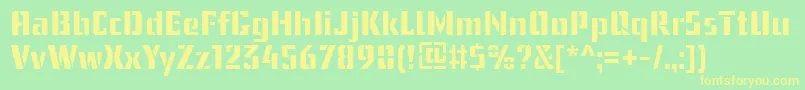 UssrStencilWebfont Font – Yellow Fonts on Green Background