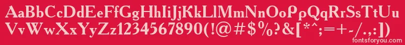 フォントUkAcademyBold – 赤い背景にピンクのフォント