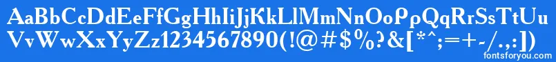 フォントUkAcademyBold – 青い背景に白い文字