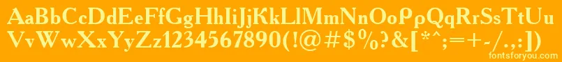 Police UkAcademyBold – polices jaunes sur fond orange