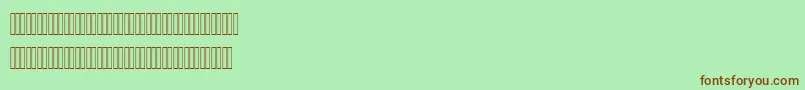 フォントAhmedOutlineLatinFigures – 緑の背景に茶色のフォント