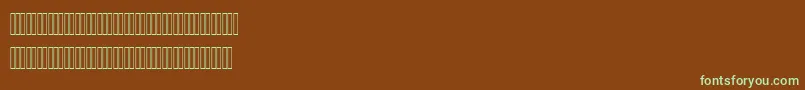 Czcionka AhmedOutlineLatinFigures – zielone czcionki na brązowym tle
