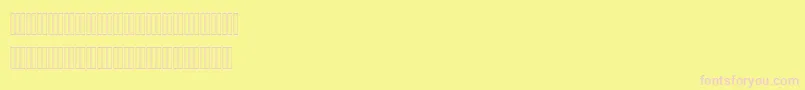 AhmedOutlineLatinFigures-fontti – vaaleanpunaiset fontit keltaisella taustalla