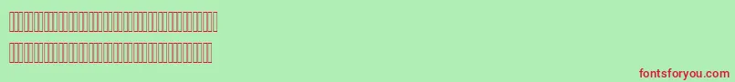 Czcionka AhmedOutlineLatinFigures – czerwone czcionki na zielonym tle