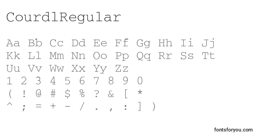 CourdlRegularフォント–アルファベット、数字、特殊文字