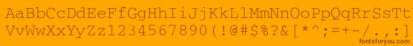 CourdlRegular Font – Brown Fonts on Orange Background